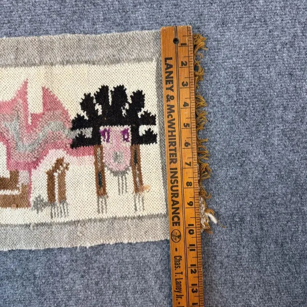 ANTIQUE NATIVE AMERICAN HAND MADE RUG/BLANKET ELEMENT KNEELING MAN FIGURE